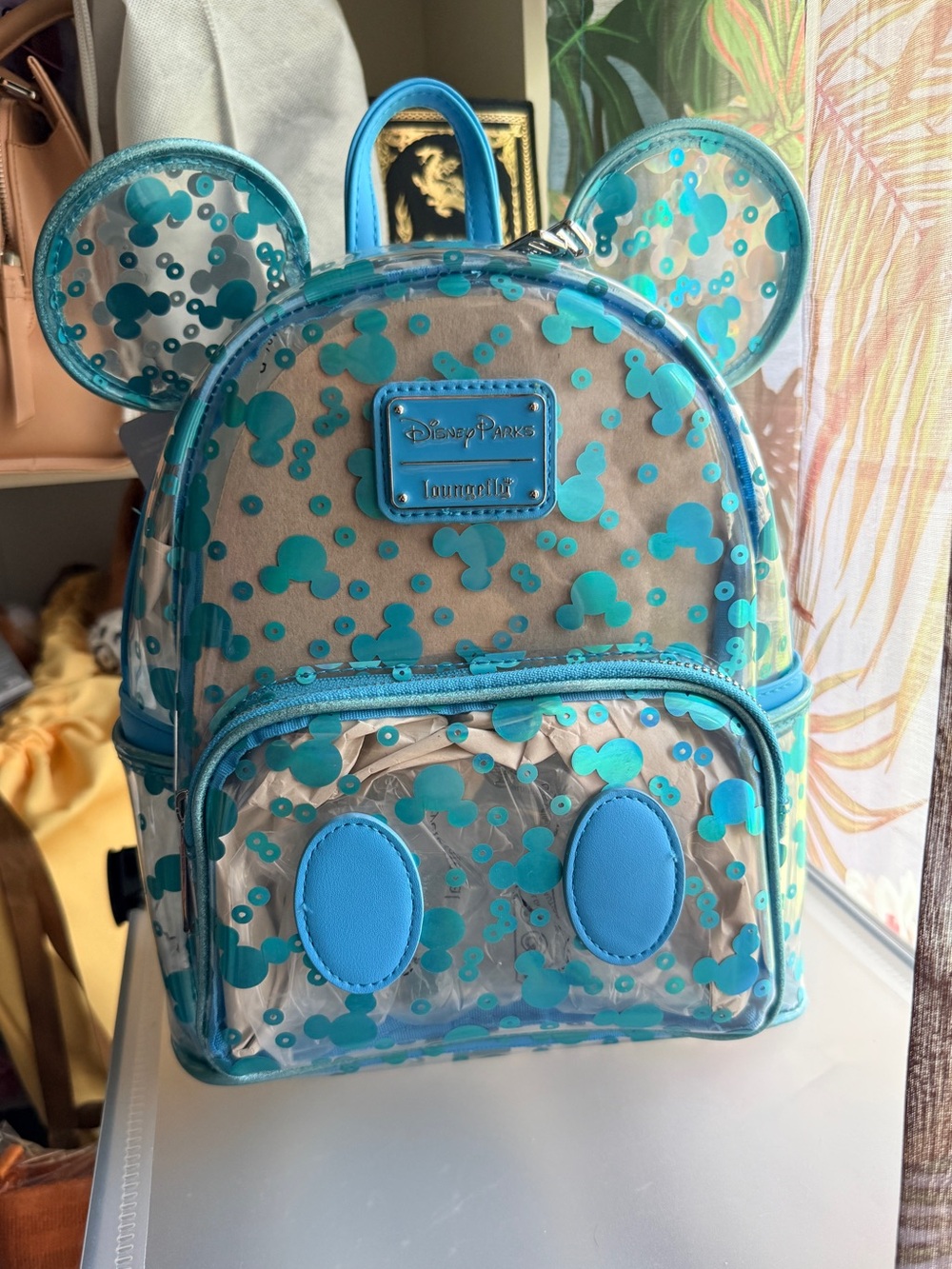 Loungefly Disney Mickey Clear Blue Mini Backpack NWT